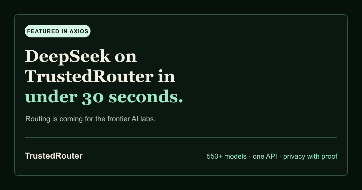 Axios tried TrustedRouter in under 30 seconds